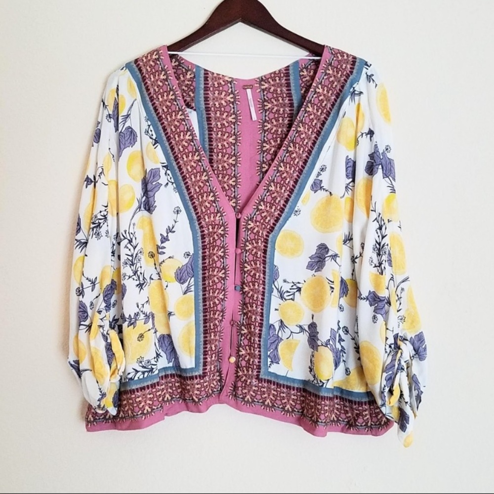 Free People Freshly Squeezed blouse size M